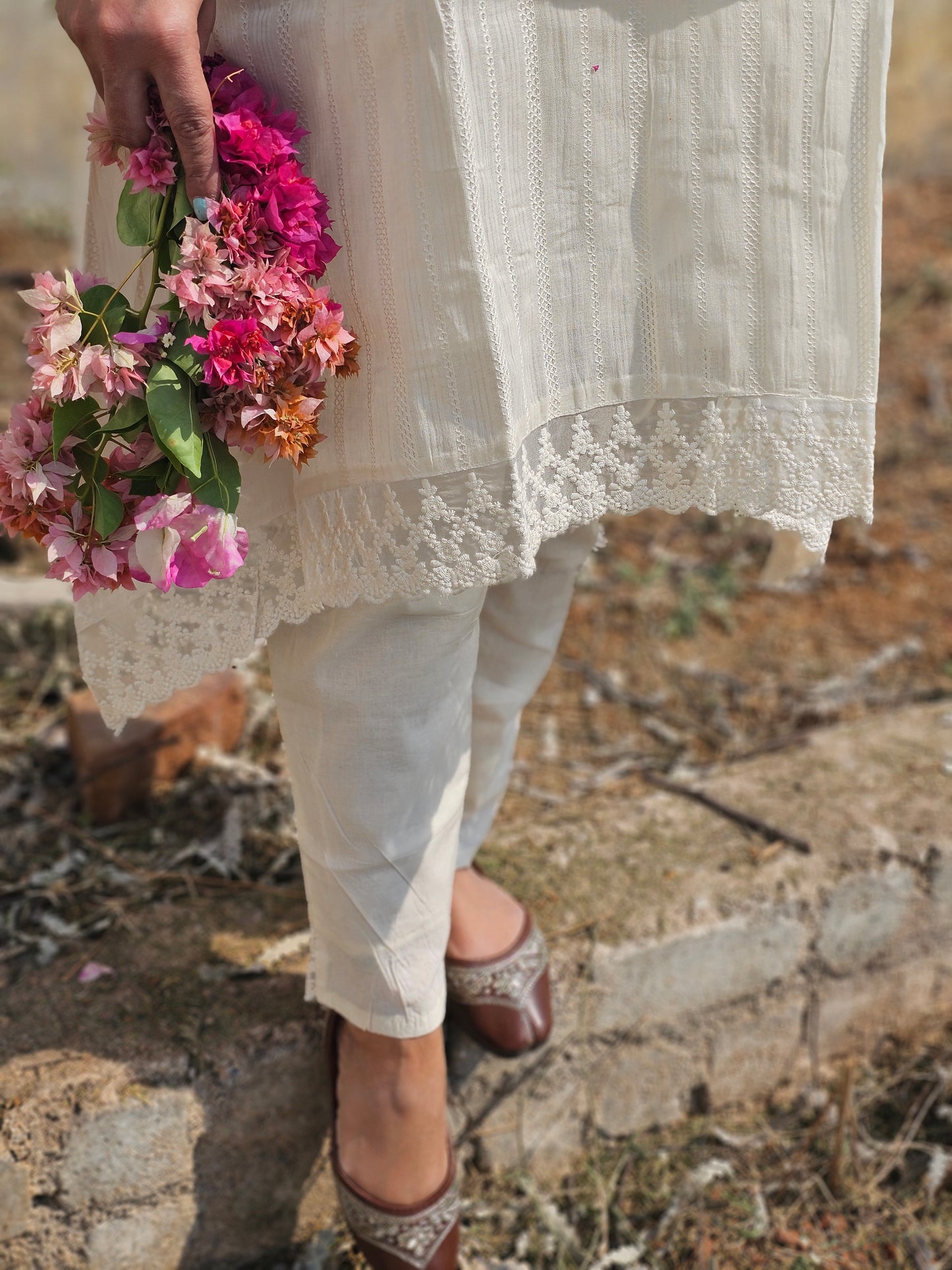 Ivory painted kurta pant