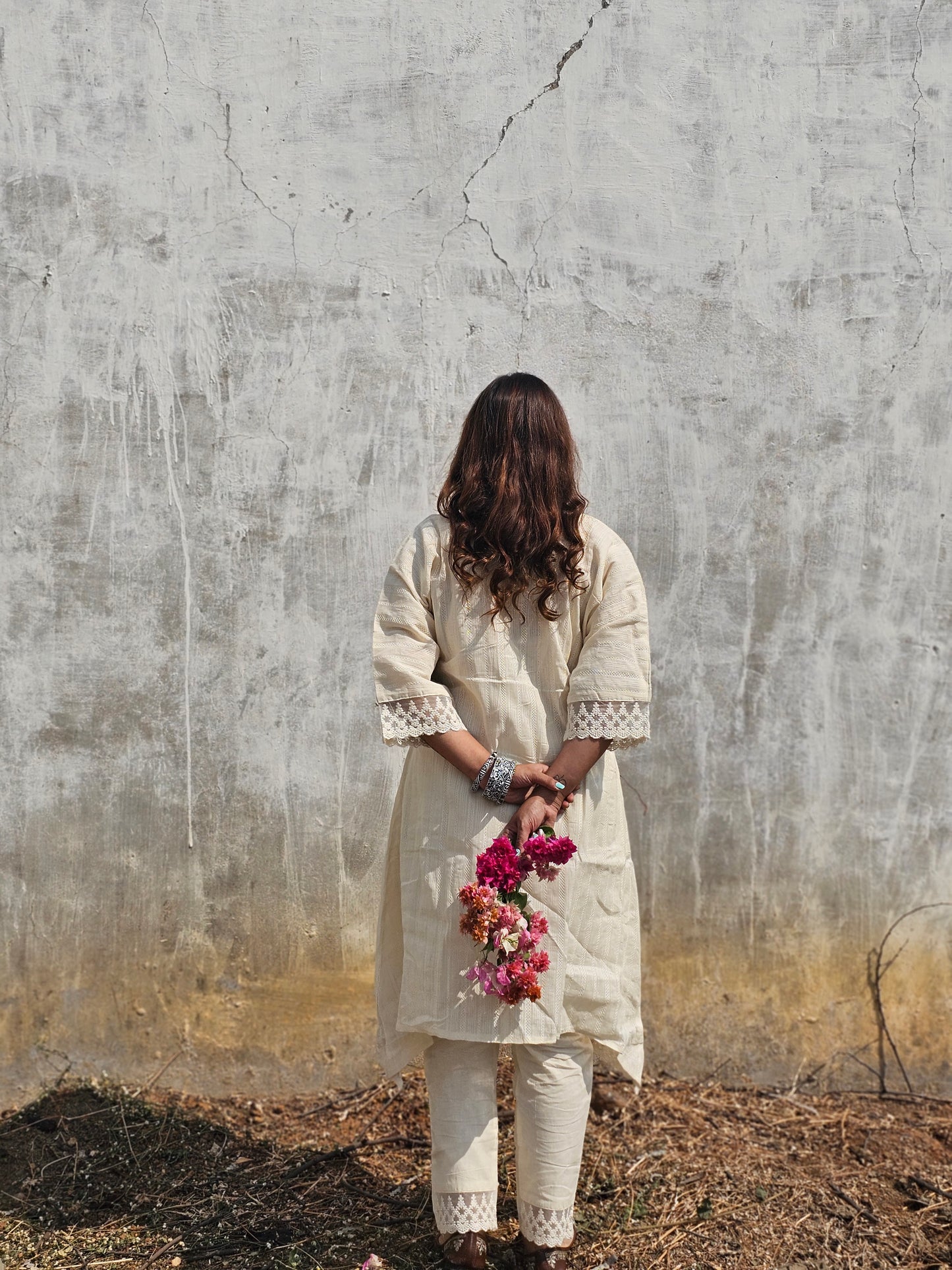 Ivory painted kurta pant