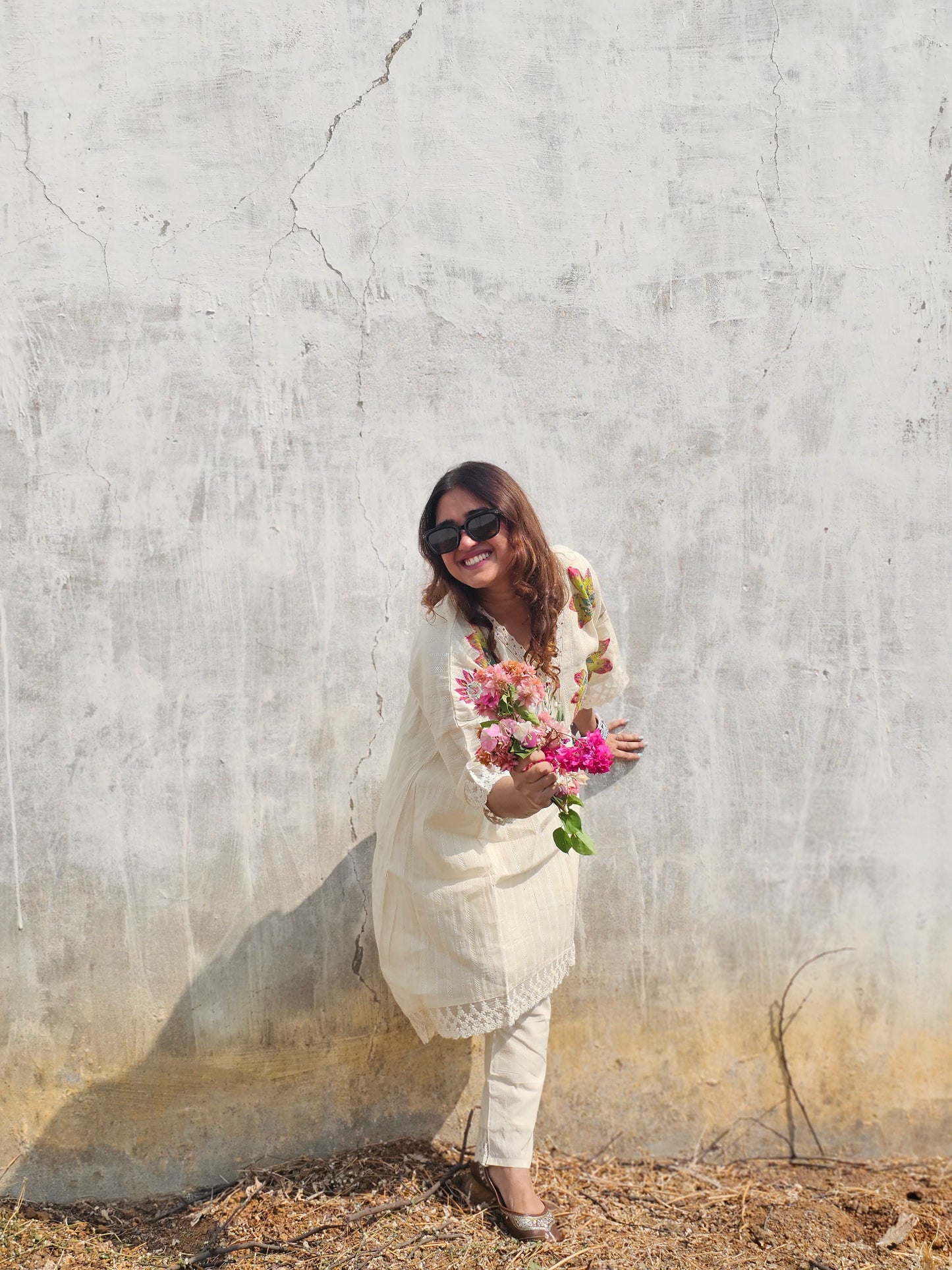 Ivory painted kurta pant