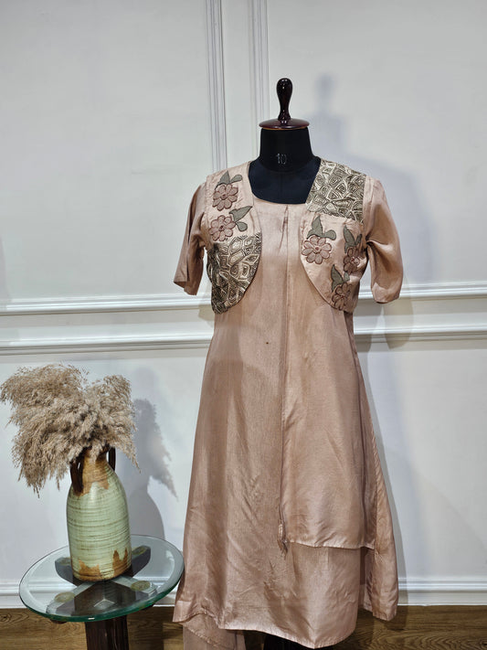 Pure silk kurti with jacket
