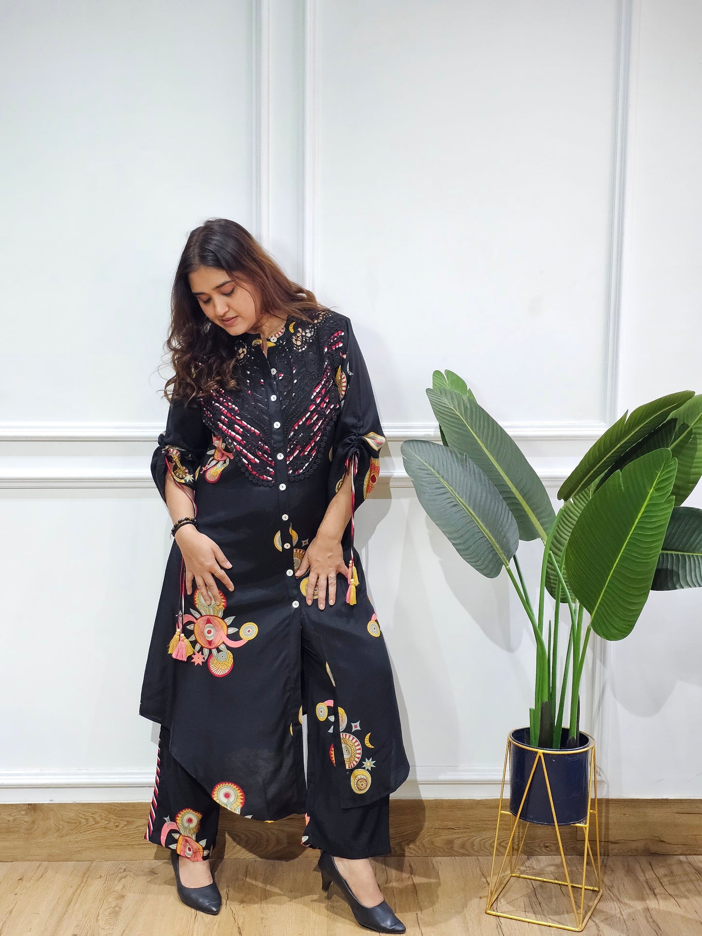 Jeenas digital black pant kurta