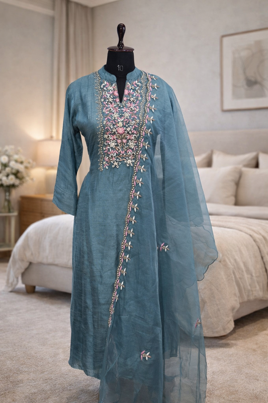 Jeenas Pure silk suit set