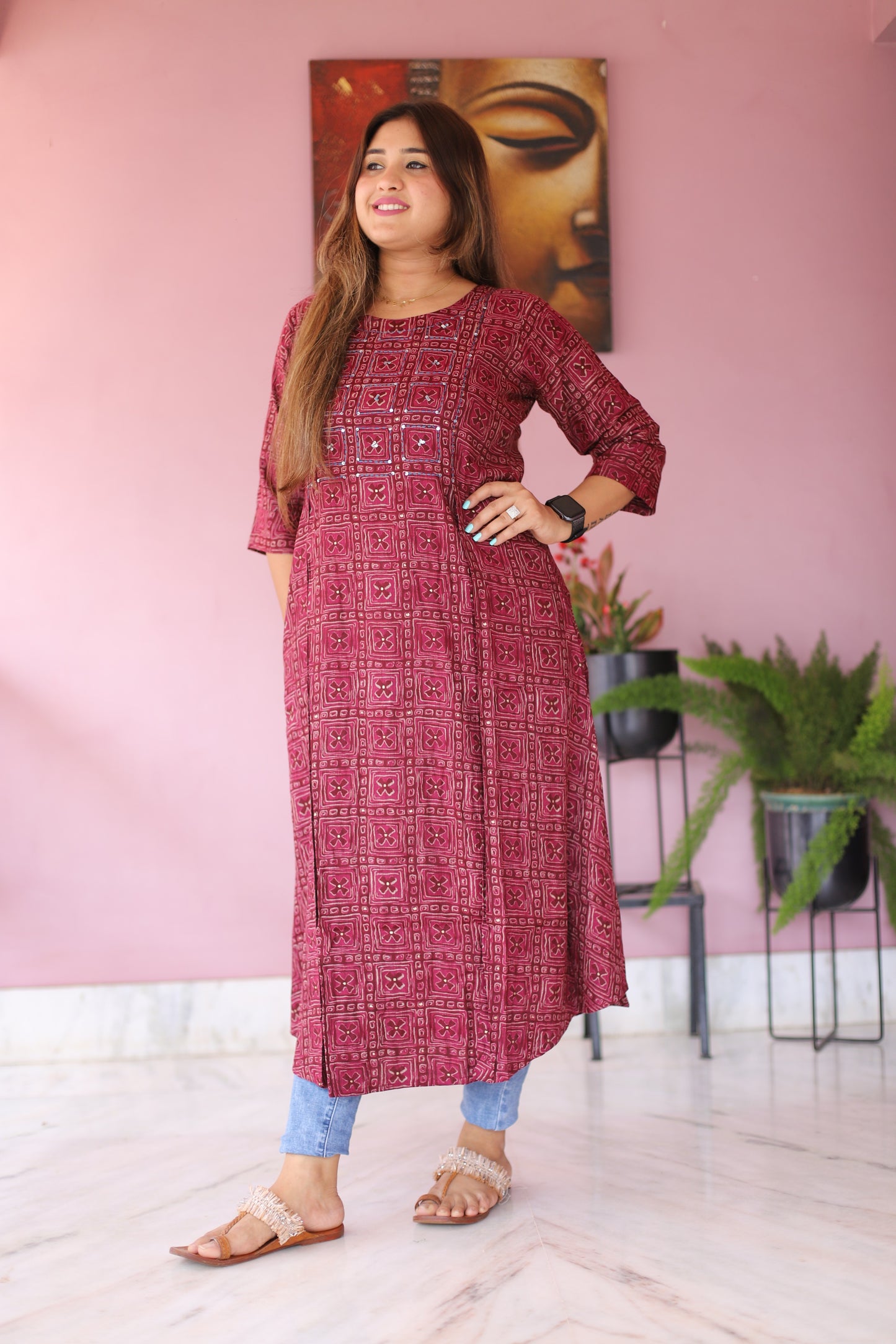 JEENAS Women Cotton Printed Kurti With Pocket