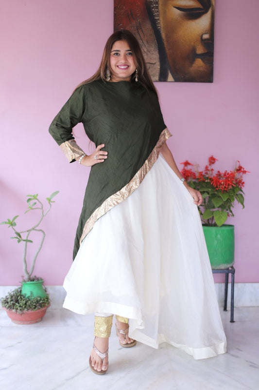 JEENAS Women Pure Chanderi Three Pcs Set